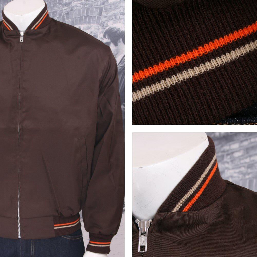 Relco Mod 60's Retro Skins Tipped Collar Monkey Jacket Brown XS | Adaptor Clothing